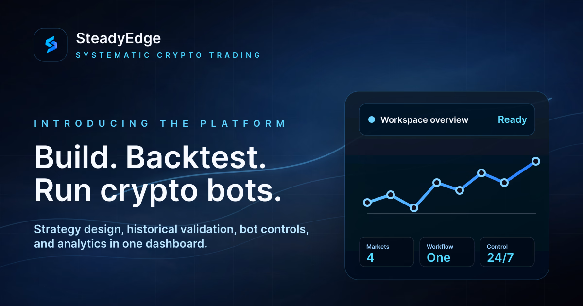 Introducing SteadyEdge: Build, Backtest, and Run Crypto Bots From One Dashboard